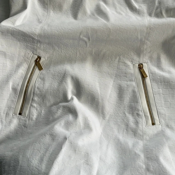 Jones New York White Stretch Crocodile Print Dress 4 - Picture 7 of 8